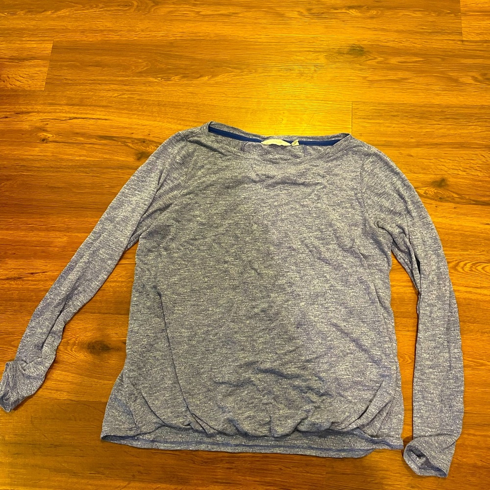 Athleta blue long sleeve/running shirt, medium